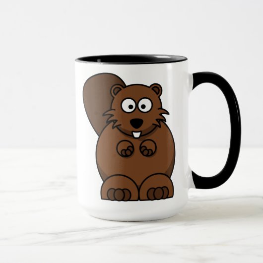 Niedlicher Cartoon Beaver Funny Woodland Tier Tasse (Rechts)