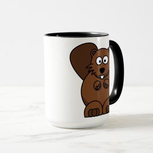 Niedlicher Cartoon Beaver Funny Woodland Tier Tasse (VorderseiteRechts)