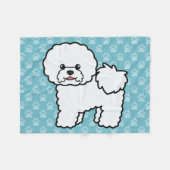 Niedlicher Cartoon Bichon Frise Dog Fleecedecke (Vorderseite (Horizontal))
