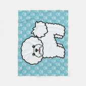 Niedlicher Cartoon Bichon Frise Dog Fleecedecke (Vorderseite)