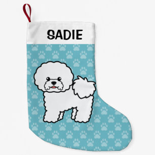Niedlicher Cartoon Bichon Frise Dog Kleiner Weihnachtsstrumpf