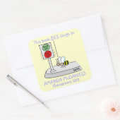 Niedlicher Cartoon Biene Dieses Buch gehört zu Lab Quadratischer Aufkleber (Umschlag)