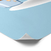 Niedlicher Cartoon Biene trägt Eimer aus Honig Poster (Ecke)