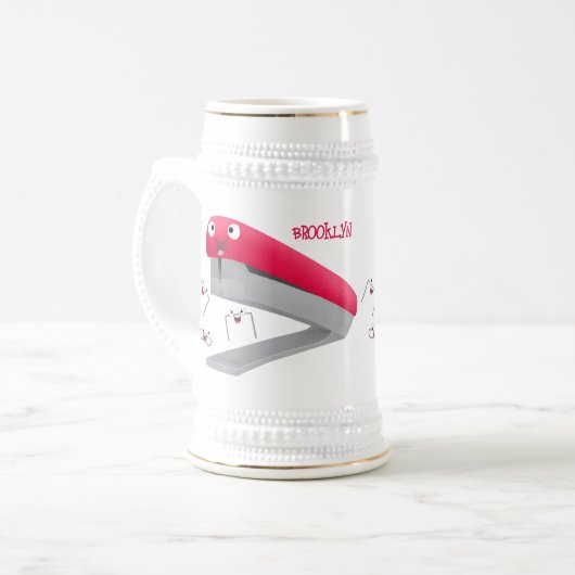 Niedlicher Cartoon Bierglas (Vorderseite Links)