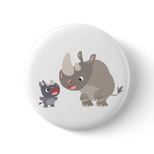 Niedlicher Cartoon Big Rhino und Baby Rhino