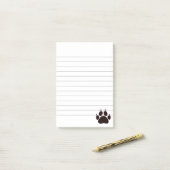 Niedlicher Cartoon Black Cat Paw Prints Lined Post-it Klebezettel (Auf Schreibtisch)
