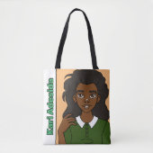 Niedlicher Cartoon Black Girl Name School Library Tasche (Vorderseite)