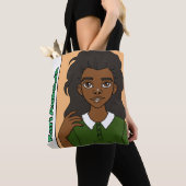 Niedlicher Cartoon Black Girl Name School Library  Tasche (Von Nahem)