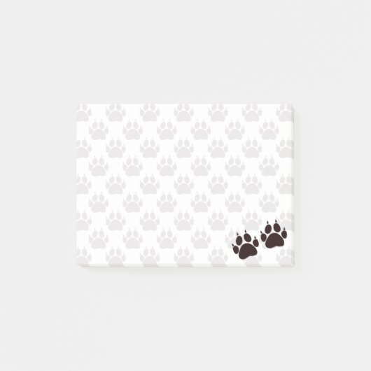 Niedlicher Cartoon Black Kitty Paw Prints Post-it Klebezettel (Vorderseite)
