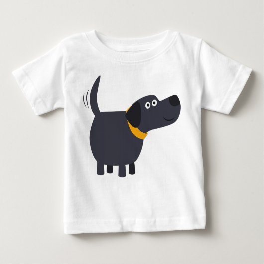 Niedlicher Cartoon Black Labrador Baby T - Shirt (Vorderseite)