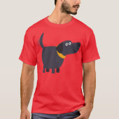Niedlicher Cartoon Black Labrador T - Shirt (Vorderseite)