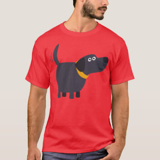 Niedlicher Cartoon Black Labrador T - Shirt