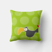Niedlicher Cartoon Black Toucan Bird Liebe Spaß Do Kissen (Rückseite)