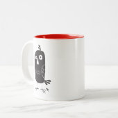 Niedlicher Cartoon Blackbird 2-Töne Kaffee Tasse (Vorderseite Links)