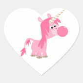 Niedlicher Cartoon Blubble Gum Unicorn Aufkleber (Vorderseite)