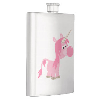 Niedlicher Cartoon Blubble Gum Unicorn Classic Fla Flachmann