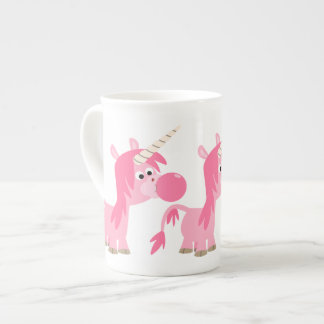 Niedlicher Cartoon Blubble Gum Unicorn Knochen Chi Porzellantasse
