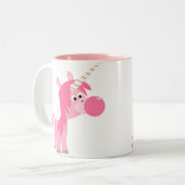 Niedlicher Cartoon Blubble Gum Unicorn Tasse (Vorderseite Links)