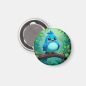 Niedlicher Cartoon Blue Bird Magnet (Vorderseite/Rückseite)