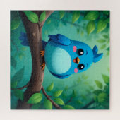 Niedlicher Cartoon Blue Bird Puzzle (Horizontal)