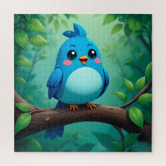 Niedlicher Cartoon Blue Bird Puzzle (Vertikal)