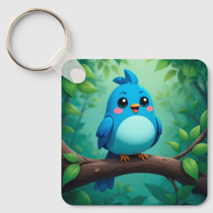 Niedlicher Cartoon Blue Bird Schlüsselanhänger
