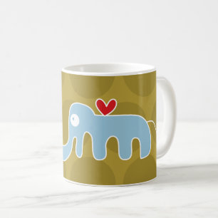 Niedlicher Cartoon Blue Elephant & Fun Dots Childr Kaffeetasse