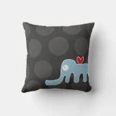 Niedlicher Cartoon Blue Elephant Liebe Spaß Dots J Kissen (Rückseite)