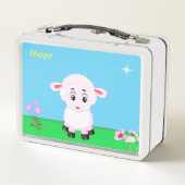 Niedlicher Cartoon, Blume und Stern Metall Brotdose (Rückseite)