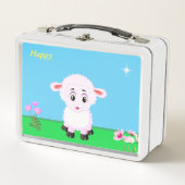 Niedlicher Cartoon, Blume und Stern Metall Brotdose (Vorderseite)