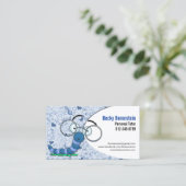 Niedlicher Cartoon Bookworm Tutor Blue Business Ca Visitenkarte (Stehend Vorderseite)