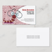 Niedlicher Cartoon Bookworm Tutor Red Business Car Visitenkarte (Vorne/Hinten)