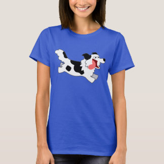 Niedlicher Cartoon--Border-Collie-Frauen-T - Shirt
