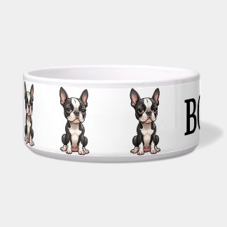 Niedlicher Cartoon Boston Terrier Personalize Bowl Napf