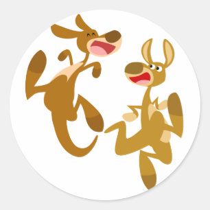 Niedlicher Cartoon Bouncy Kangaroos Sticker