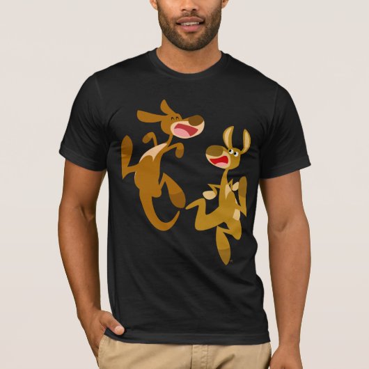 Niedlicher Cartoon Bouncy Kangaroos T - Shirt (Vorderseite)