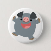 Niedlicher Cartoon Bouncy Pig Button Abzeichen (Vorderseite)