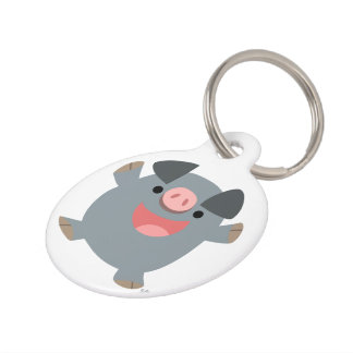 Niedlicher Cartoon Bouncy Pig Dog Tag Tiermarke