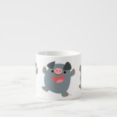 Niedlicher Cartoon Bouncy Pig Espresso Tasse (Vorderseite)
