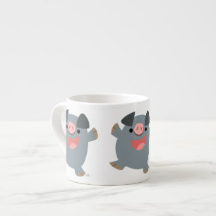 Niedlicher Cartoon Bouncy Pig Espresso Tasse