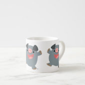 Niedlicher Cartoon Bouncy Pig Espresso Tasse (Vorderseite Rechts)