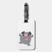 Niedlicher Cartoon Bouncy Pig - Gepäckstück Gepäckanhänger (Rückseite vertikal)