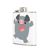 Niedlicher Cartoon Bouncy Pig Hip Flask Flachmann (Links)