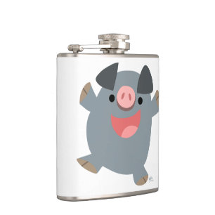 Niedlicher Cartoon Bouncy Pig Hip Flask Flachmann