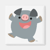 Niedlicher Cartoon Bouncy Pig Magnet (Vorne)