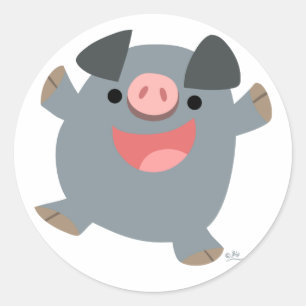 Niedlicher Cartoon Bouncy Pig Sticker