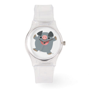 Niedlicher Cartoon Bouncy Pig Watch Armbanduhr