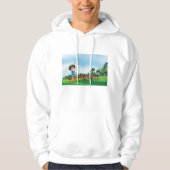 Niedlicher Cartoon Boy Golfing Fun Golf Lover Desi Hoodie (Vorderseite)