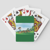 Niedlicher Cartoon Boy Golfing Fun Golf Lover Desi Spielkarten (Rückseite)