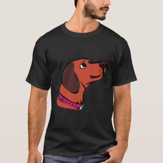 Niedlicher Cartoon Brauner Hund mit rosa Collar Sw T-Shirt